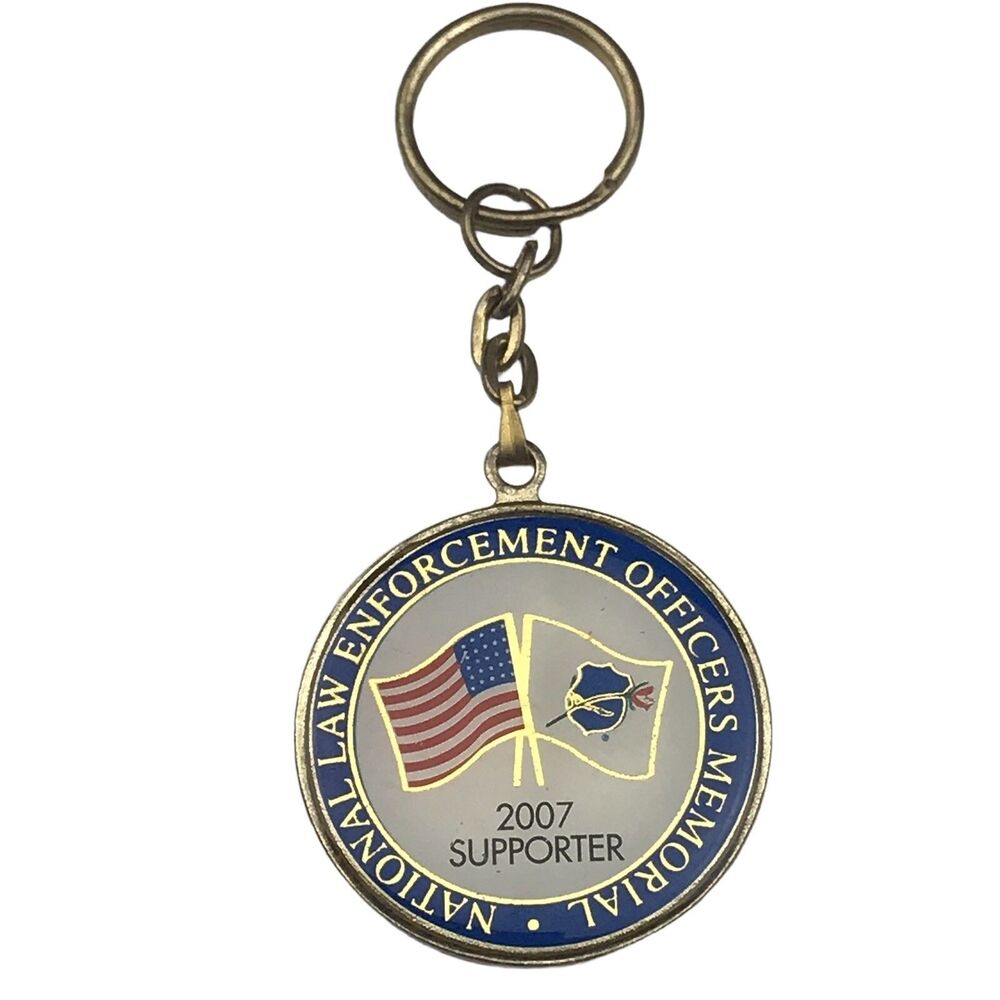 National Law Enforcement Officers Memorial Keyring Key Fob 2007 Supporter USA